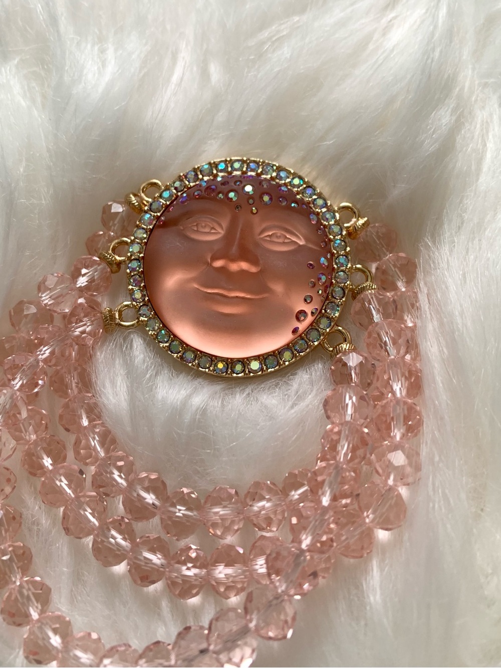 Kirk’s Folly Baby Pink Moon Face Vintage/Retro Style Bracelet - Picture 3 of 5